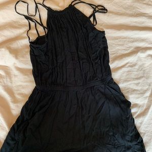 Cross-back halter romper